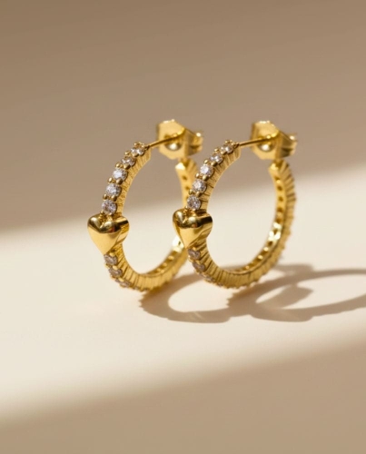 Przejdź do produktu Złocone Kolczyki z Sercami