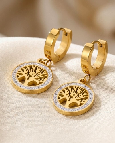 Przejdź do produktu Pozłacane Kolczyki „Drzewo Życia” 