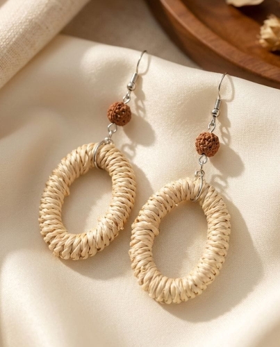 Przejdź do produktu  Rattanowe Kolczyki Boho