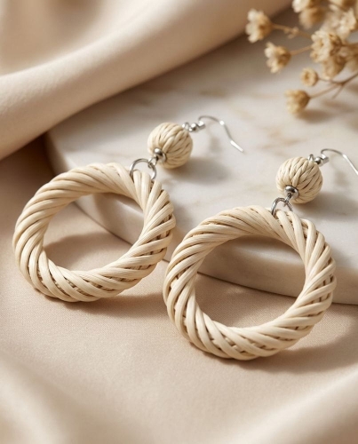 Przejdź do produktu  Rattanowe Kolczyki Boho