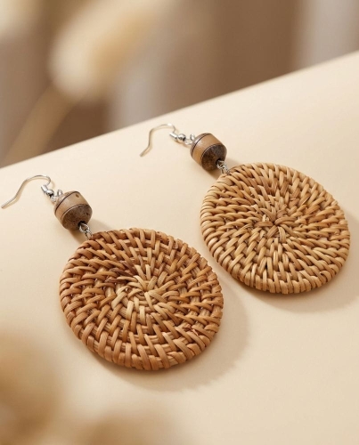 Przejdź do produktu  Rattanowe Kolczyki koła