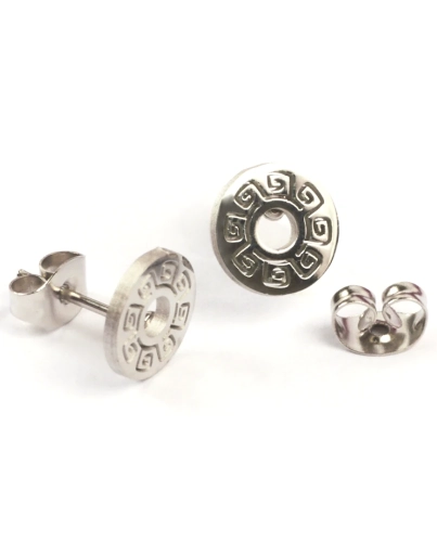 Przejdź do produktu Kolczyki sztyfty ze stali chirurgicznej kółko ażurowe